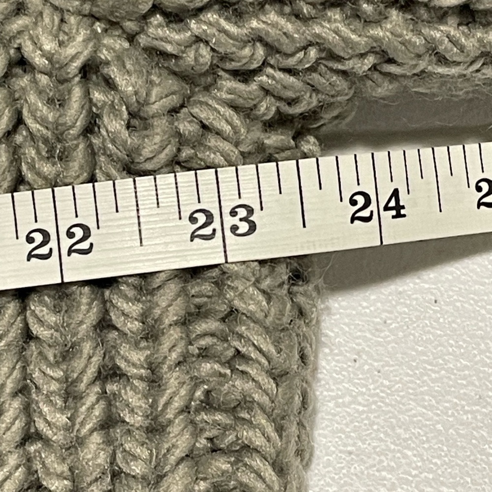 Cozy Cottagecore H&M Size Medium Chunky Knit Mock Turtleneck Sweater Sage Gray - Picture 8 of 9